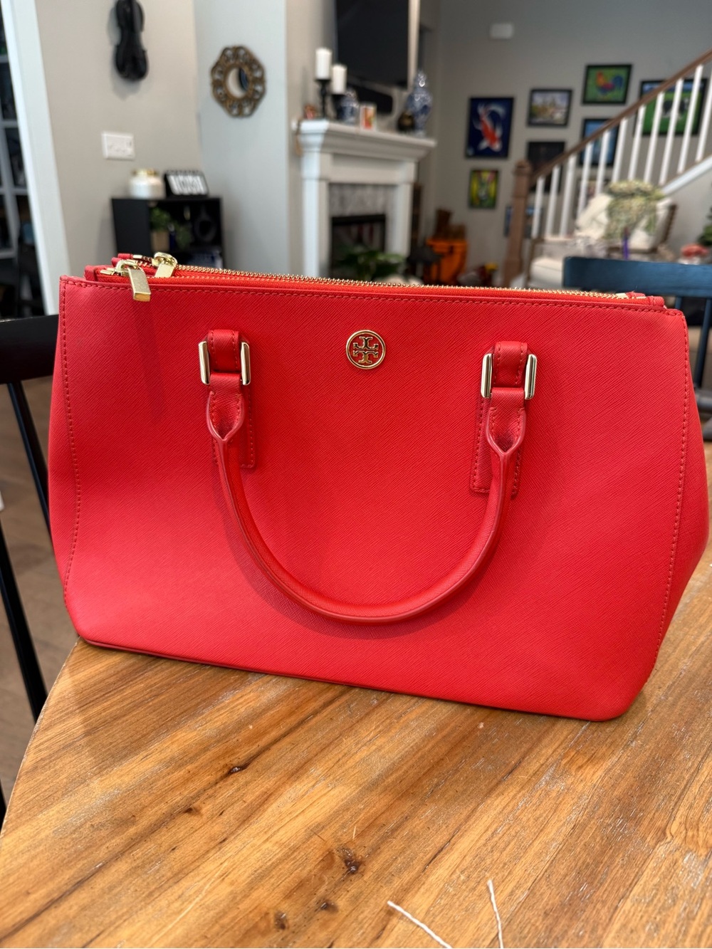 Tory Burch Robinson Mini EW Tote - Poppy Red